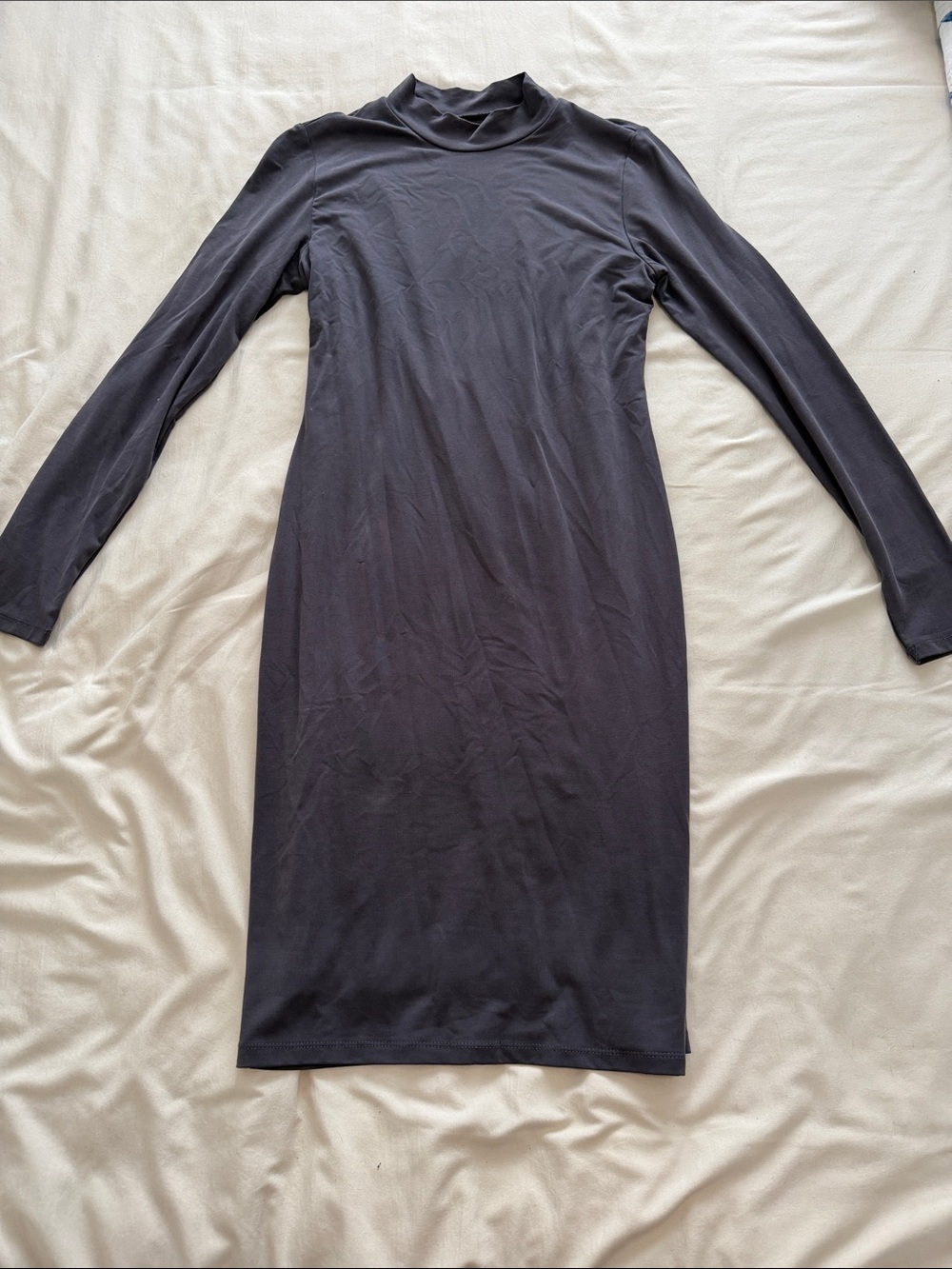 For The Republic Charcoal Long-Sleeve Mock Neck Bodycon Dress
